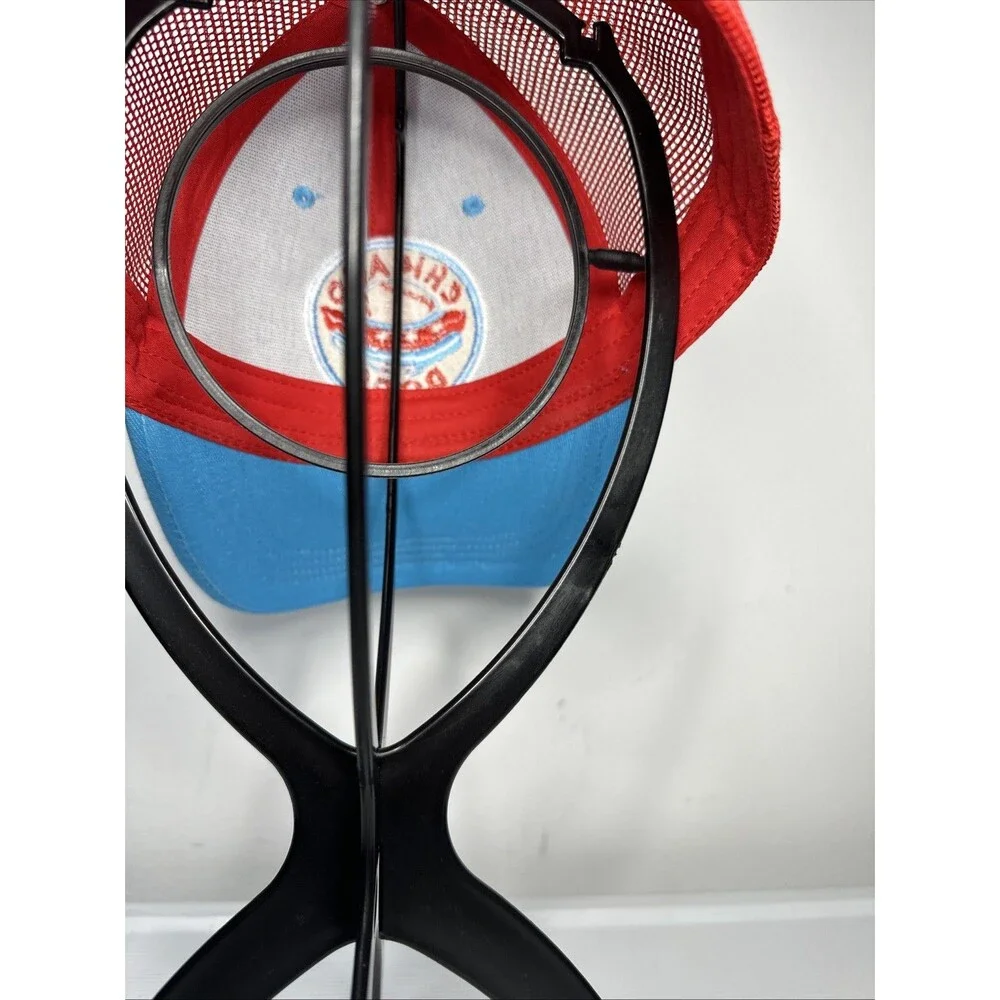 Chicago Dogs Blue & Red Mesh Back Adjustable Baseball Cap Trucker Hat Adult Size